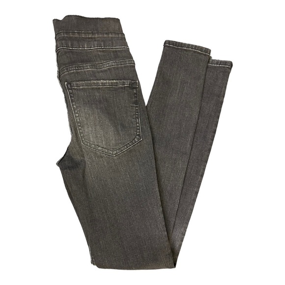 Express Super High Waisted Faded Black Legging Skinny Jeans - Picture 3 of 7